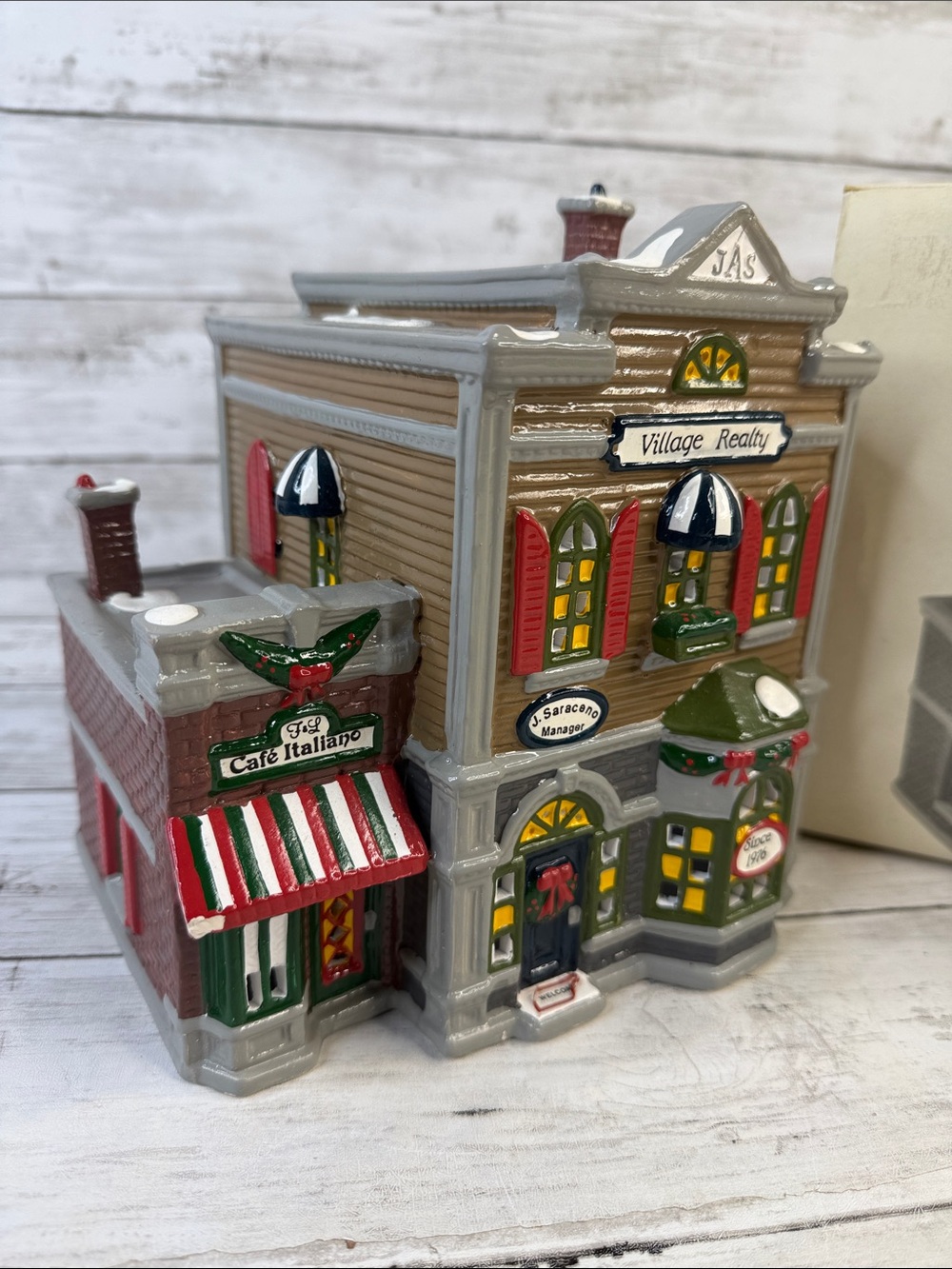 Dept 56 “VILLAGE REALTY” Snow Christmas Village with box and light